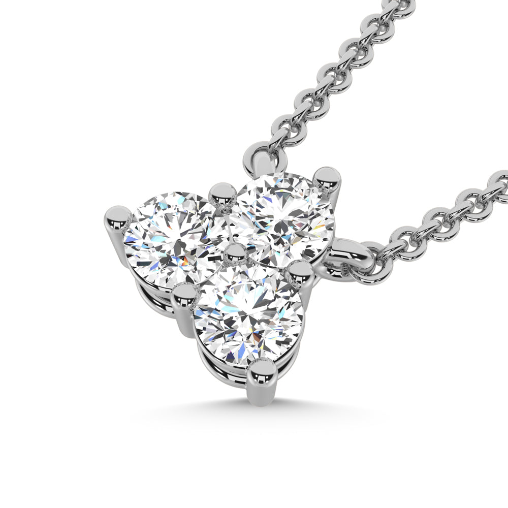10K white gold lab-grown diamond, 1/5 carat total. Fashion necklace
