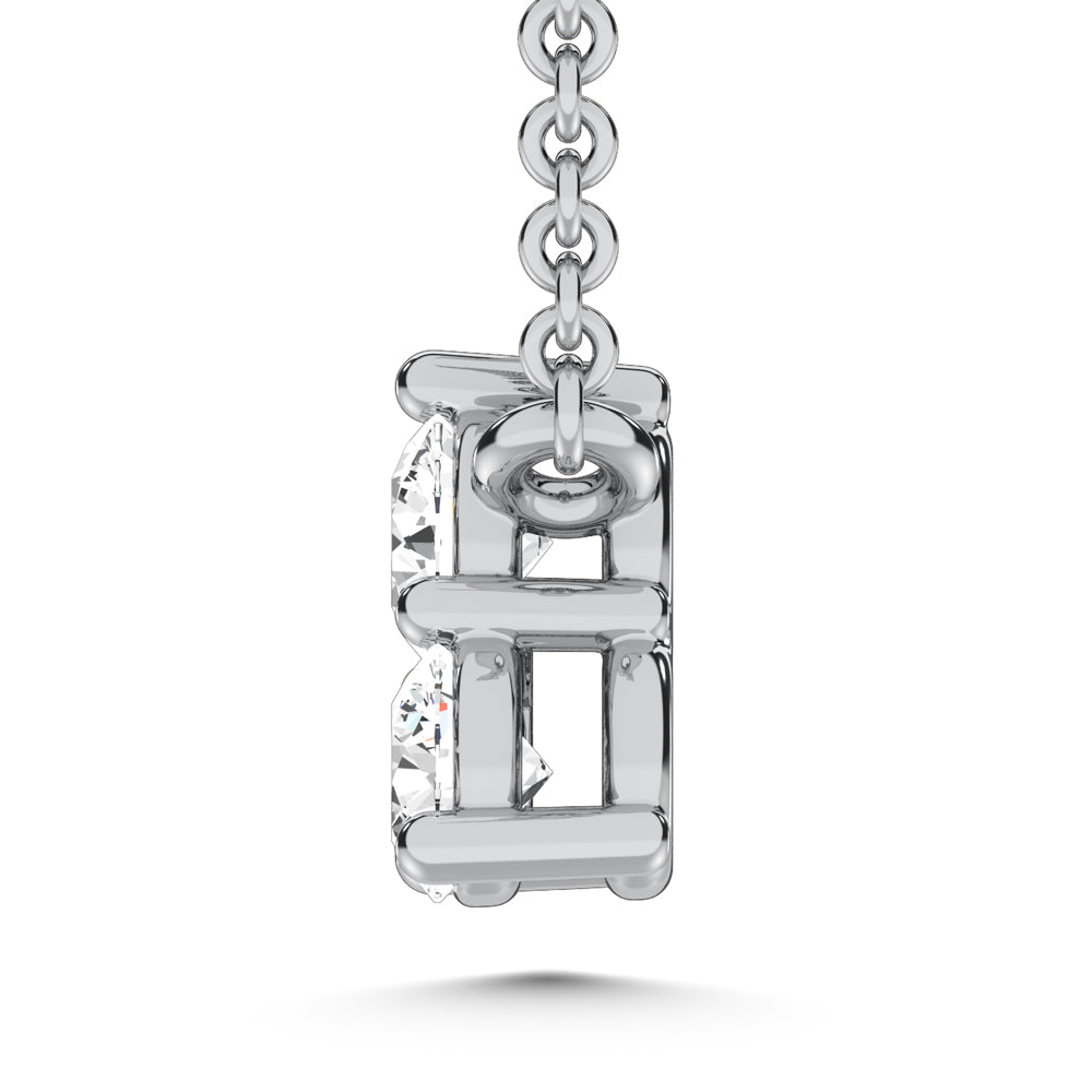 10K white gold lab-grown diamond, 1/5 carat total. Fashion necklace