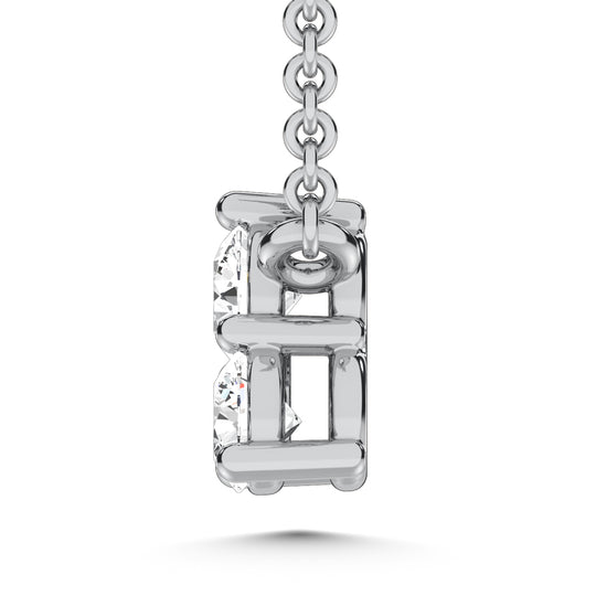 10K white gold lab-grown diamond, 1/5 carat total. Fashion necklace