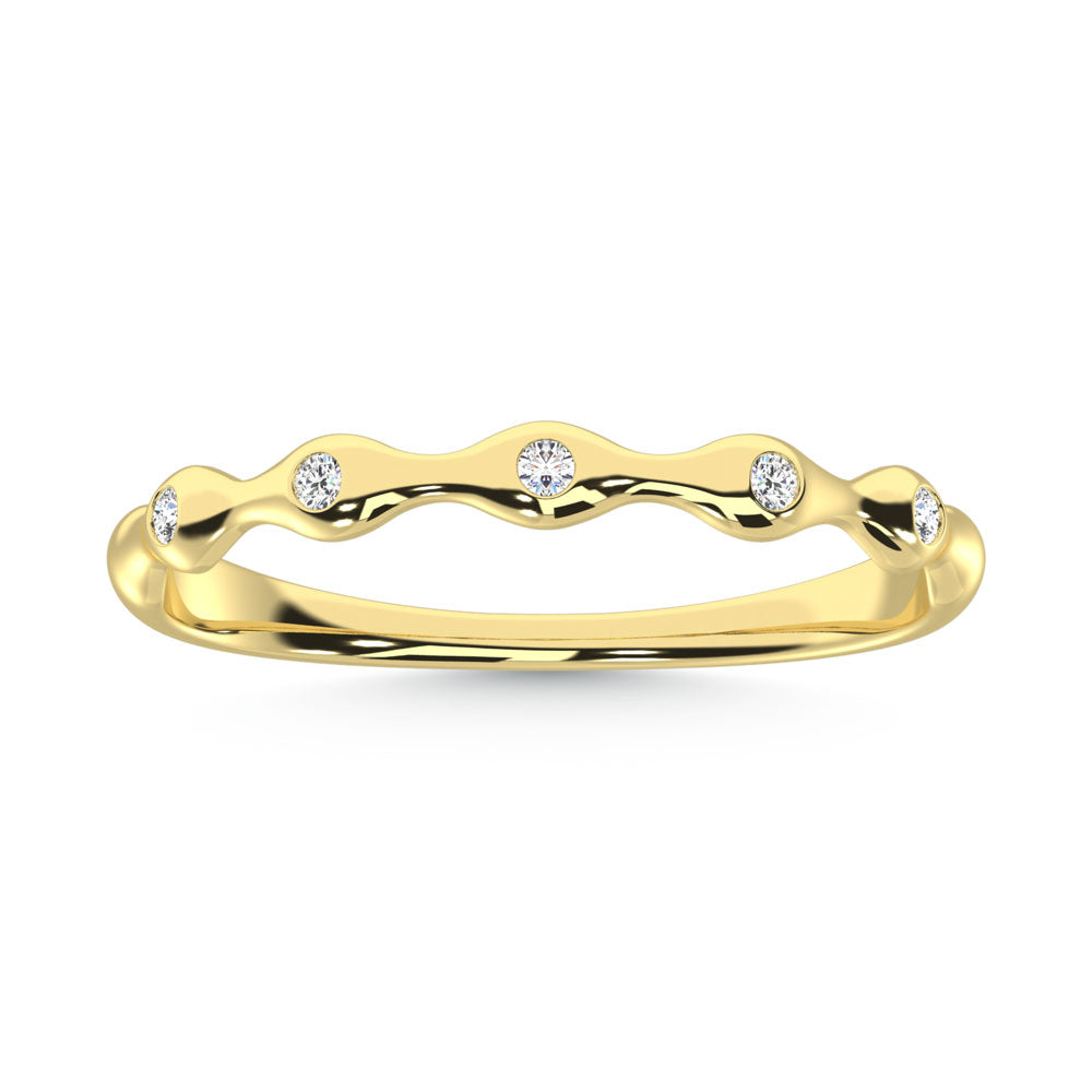 1/20 carat total 10K yellow gold lab-grown diamond wedding band