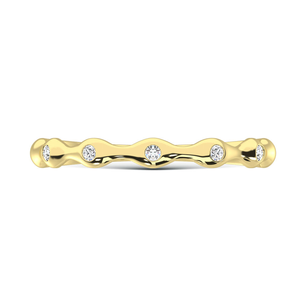 1/20 carat total 10K yellow gold lab-grown diamond wedding band