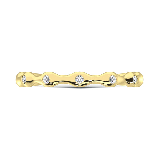 1/20 carat total 10K yellow gold lab-grown diamond wedding band