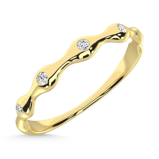 1/20 carat total 10K yellow gold lab-grown diamond wedding band