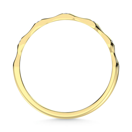 1/20 carat total 10K yellow gold lab-grown diamond wedding band