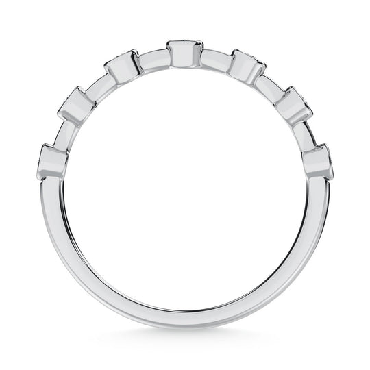 10K white gold lab-grown diamond, 1/10 carat total. Wedding band