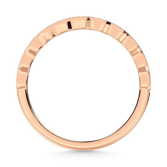 Diamante cultivado en laboratorio en oro rosa de 10 quilates, 1/10 quilates total. Alianza de boda