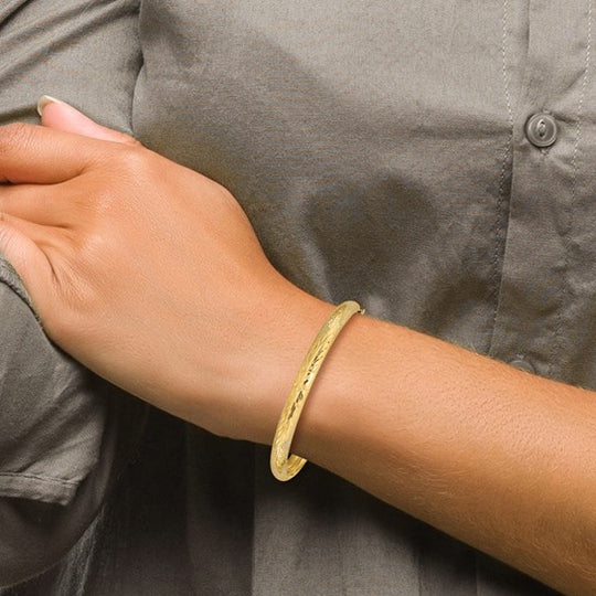 14K Laser Cut Bangle Bracelet