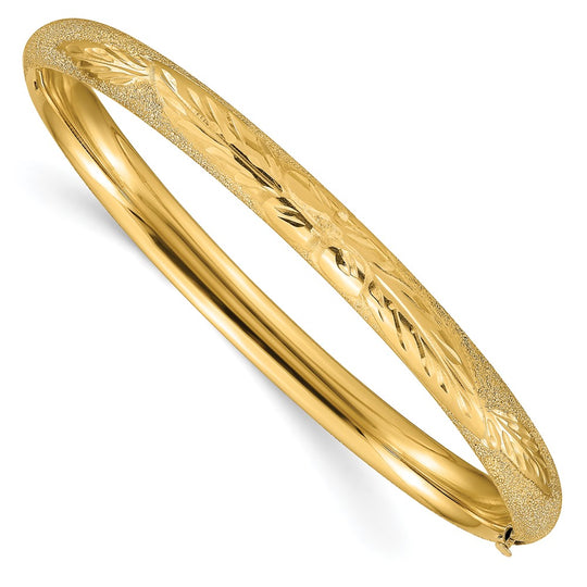 14K Laser Cut Bangle Bracelet