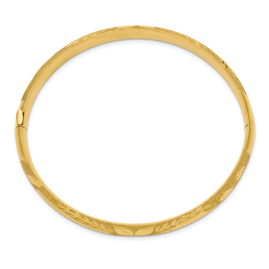 14K Laser Cut 5/16 Bangle Bracelet