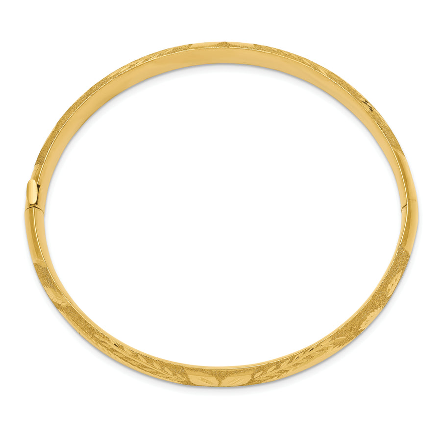 Brazalete Bangle 14K con Corte Láser de 5/16