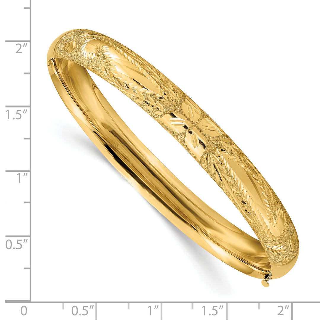 14K Laser Cut 5/16 Bangle Bracelet