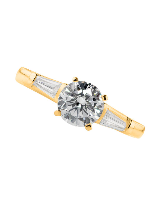 ANILLO DE COMPROMISO DE ORO 14K CON DIAMANTE NATURAL 0.51 G SI2 Amore Mio!