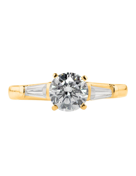 ANILLO DE COMPROMISO DE ORO 14K CON DIAMANTE NATURAL 0.51 G SI2 Amore Mio!