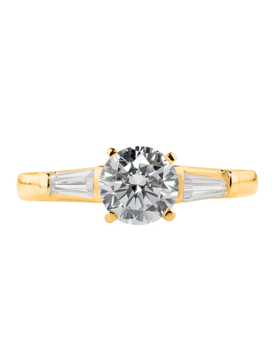 ANILLO DE COMPROMISO DE ORO 14K CON DIAMANTE NATURAL 0.51 G SI2 Amore Mio!