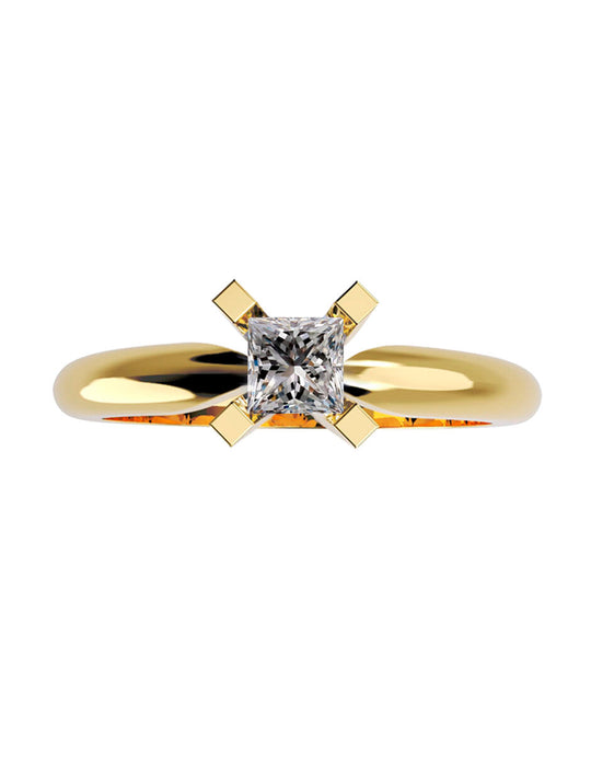 ANILLO DE COMPROMISO DE ORO 14K CON DIAMANTE DE LABORATORIO (SUSTENTABLE) 0.2 D VVS1 Amore Mio!