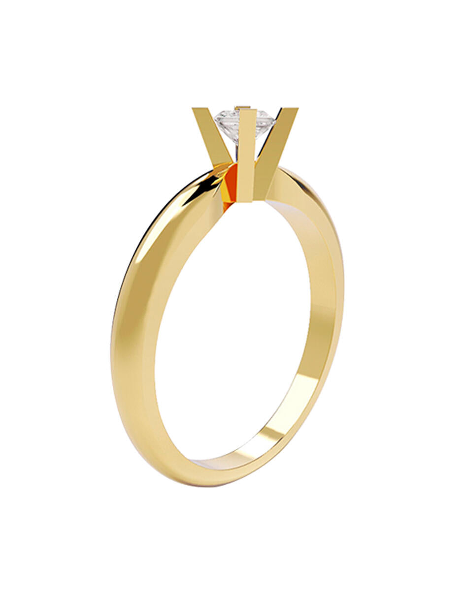 ANILLO DE COMPROMISO DE ORO 14K CON DIAMANTE DE LABORATORIO (SUSTENTABLE) 0.2 D VVS1 Amore Mio!