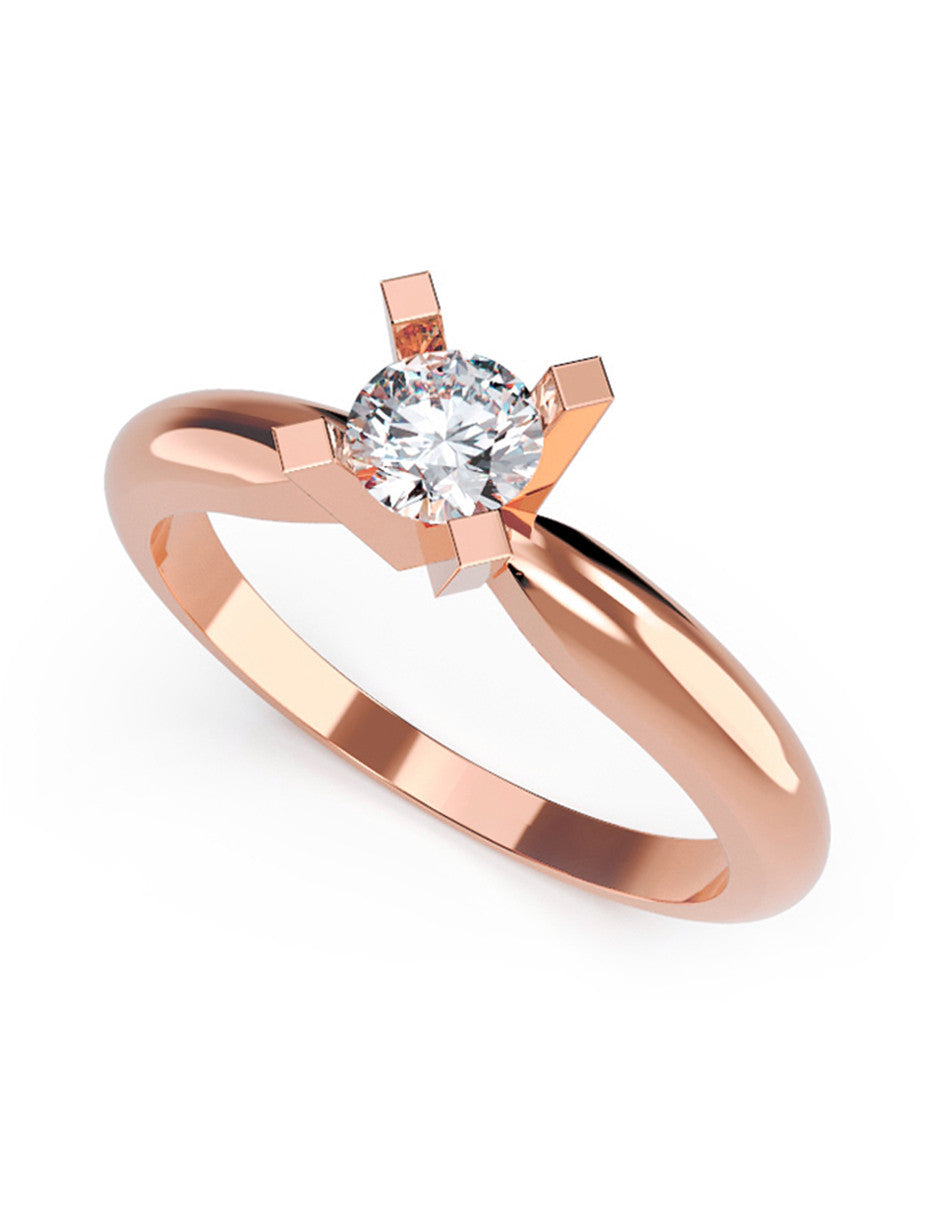 ANILLO DE COMPROMISO DE ORO 14K CON DIAMANTE NATURAL 1 E VS2 GIA- 2416144590