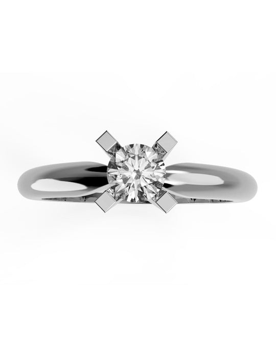 ANILLO DE COMPROMISO DE ORO 14K CON DIAMANTE NATURAL 0.24 H VS1 Amore Mio!