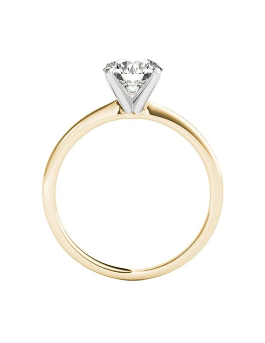 Anillo estilo solitario con diamante de laboratorio redondo 1.02 ct, color E, claridad VVS2