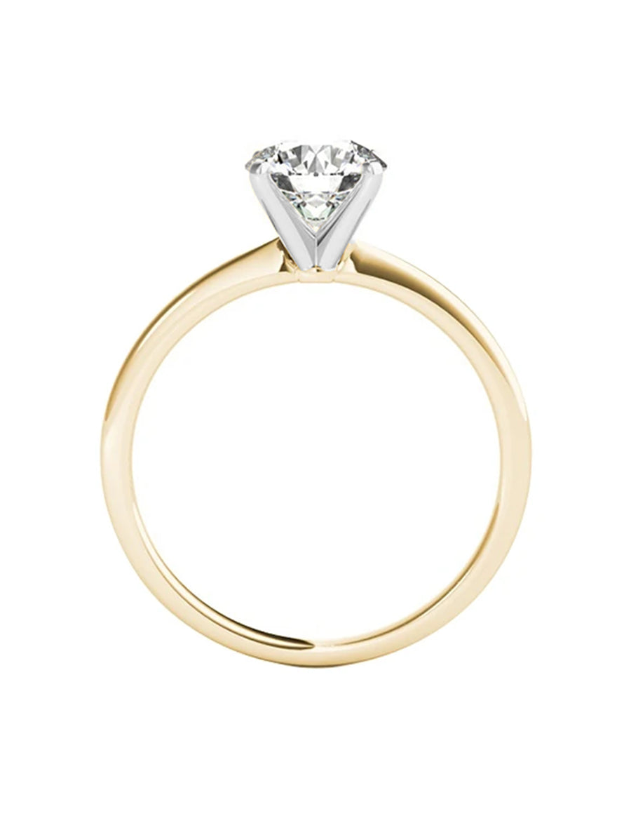 Anillo estilo solitario con diamante de laboratorio redondo 1.02 ct, color E, claridad VVS2