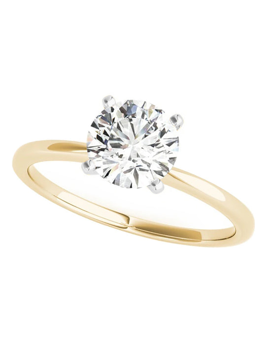 Anillo estilo solitario con diamante de laboratorio redondo 1.02 ct, color E, claridad VVS2