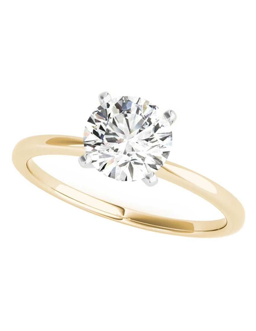 Anillo estilo solitario con diamante de laboratorio redondo 1.02 ct, color E, claridad VVS2