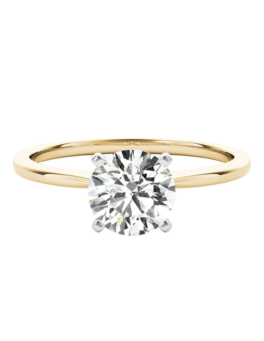 Anillo estilo solitario con diamante de laboratorio redondo 1.02 ct, color E, claridad VVS2