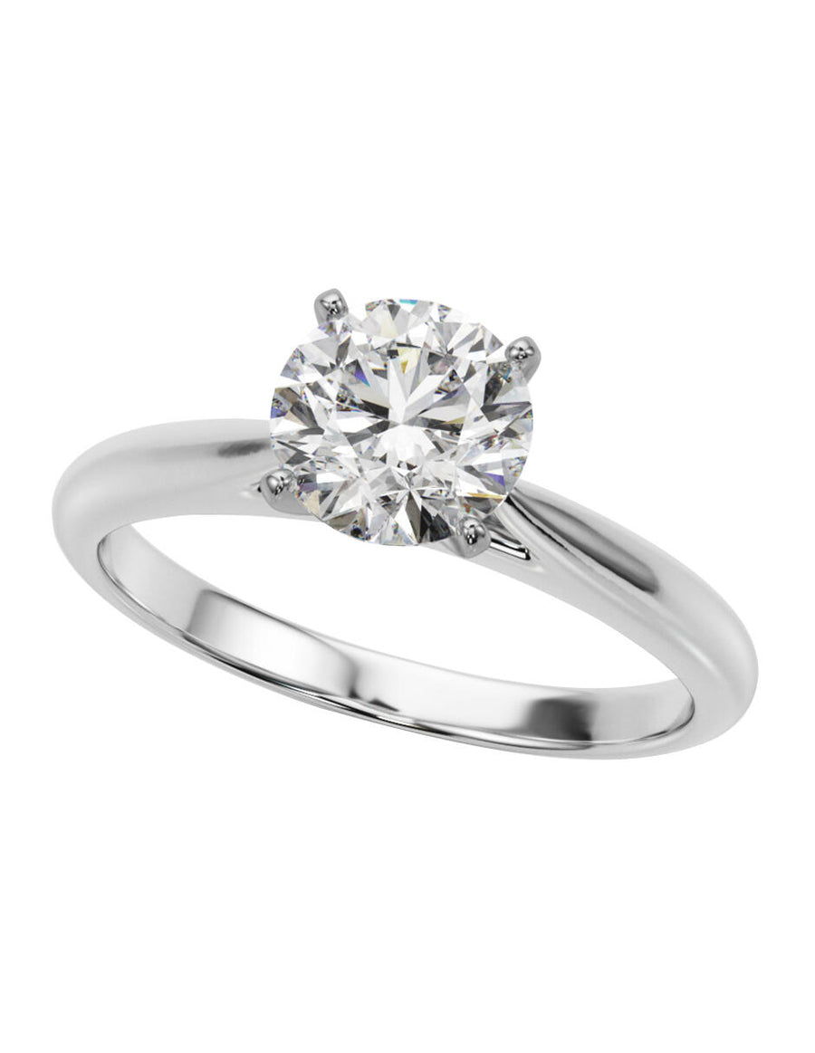 ANILLO DE COMPROMISO DE ORO 10K CON DIAMANTE NATURAL 1.28 H VS2 Amore Mio!