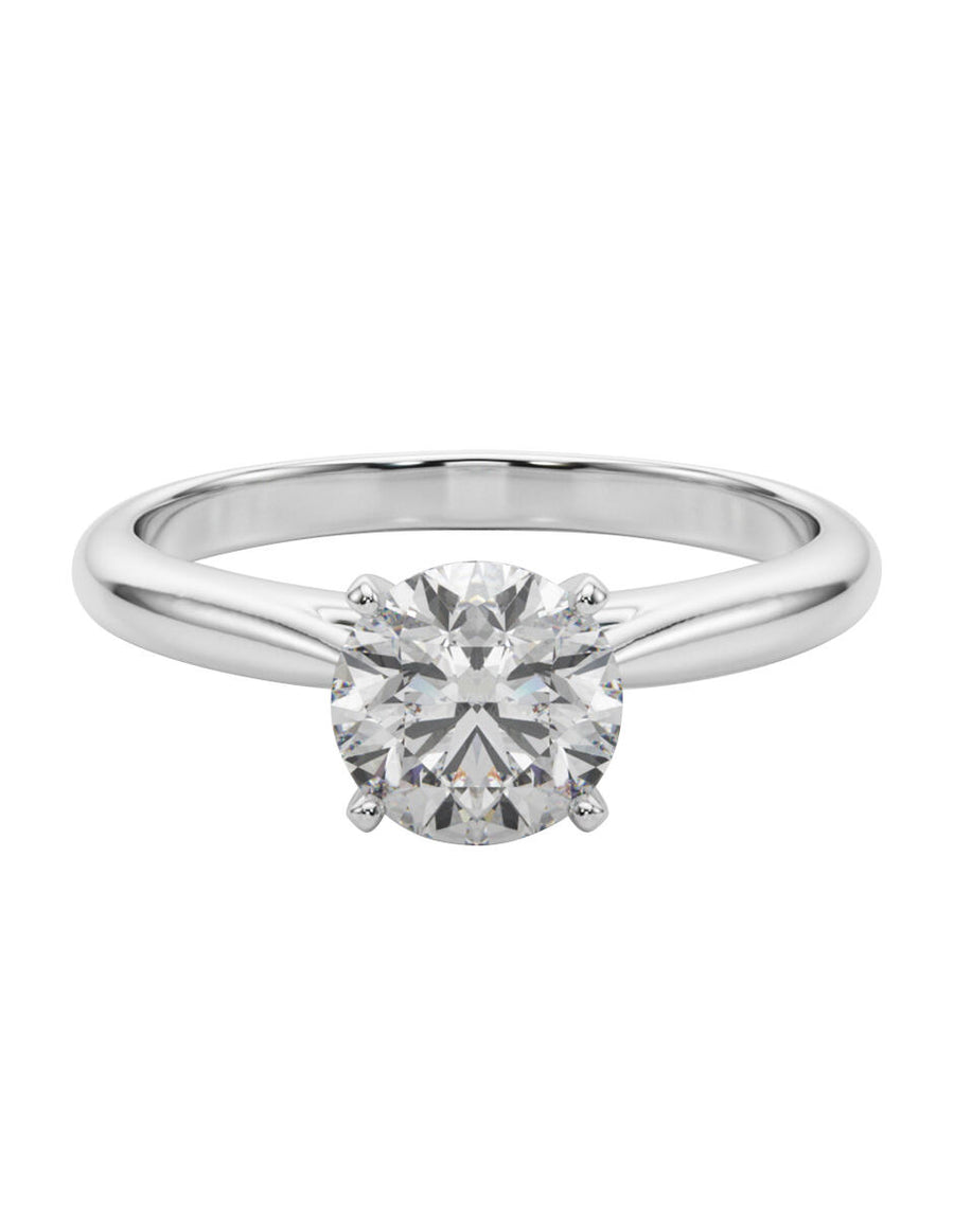 ANILLO DE COMPROMISO DE ORO 10K CON DIAMANTE NATURAL 1.28 H VS2 Amore Mio!