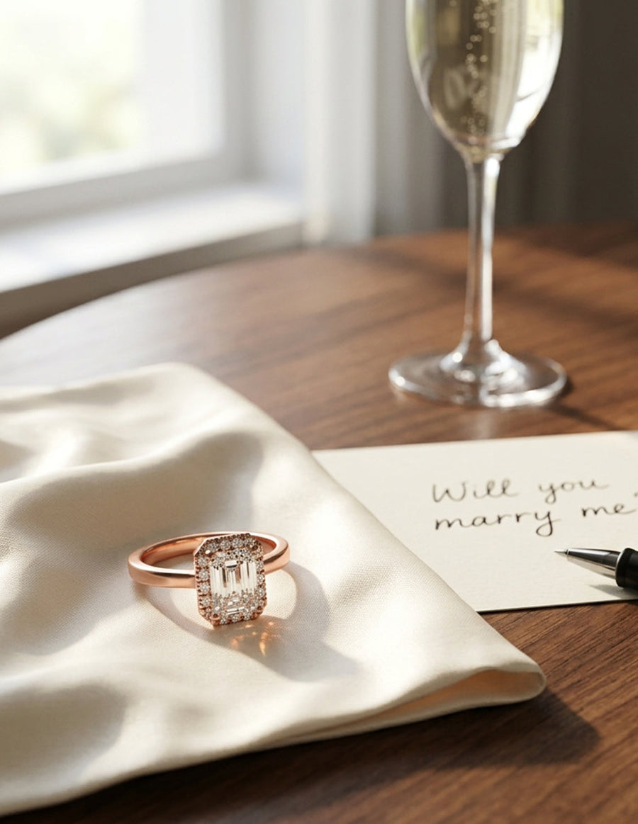 Anillo de compromiso - pavé - M1223-EM-LG