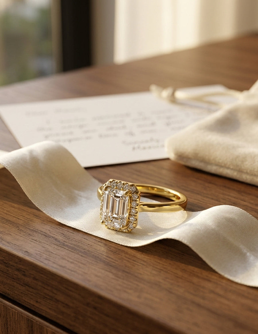 Anillo de compromiso - pavé - M1223-EM-LG
