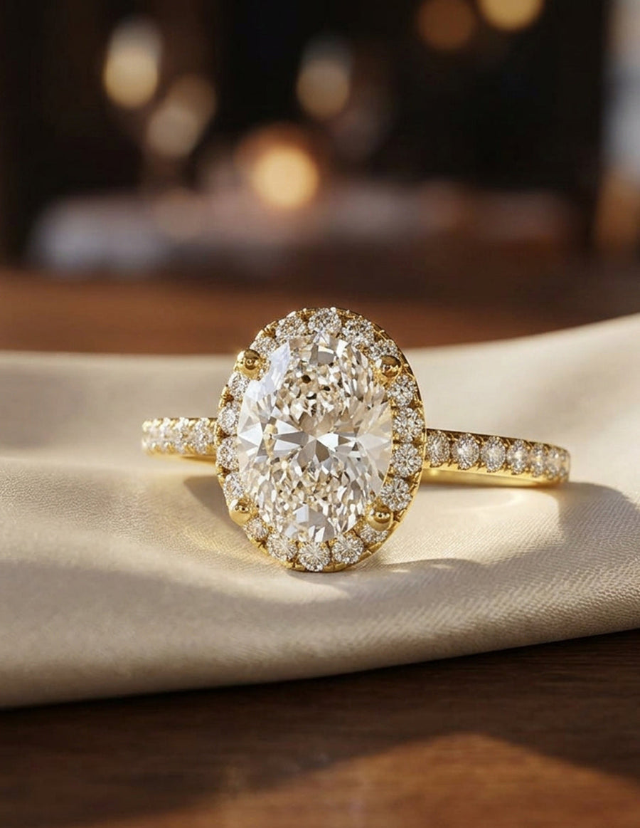 Anillo de compromiso - pavé - M1225-OV-LG