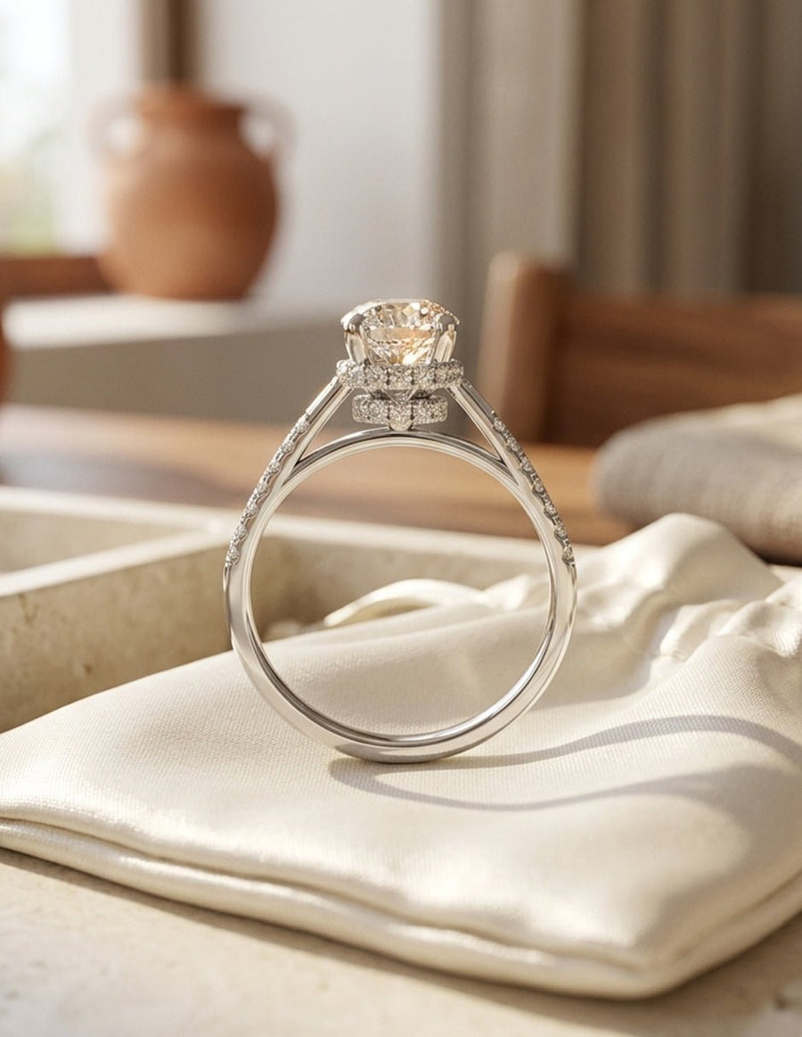 Anillo de compromiso - pavé - M1232-RD-LG