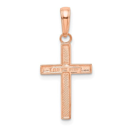 Small Cross Pendant in 14K Rose Gold