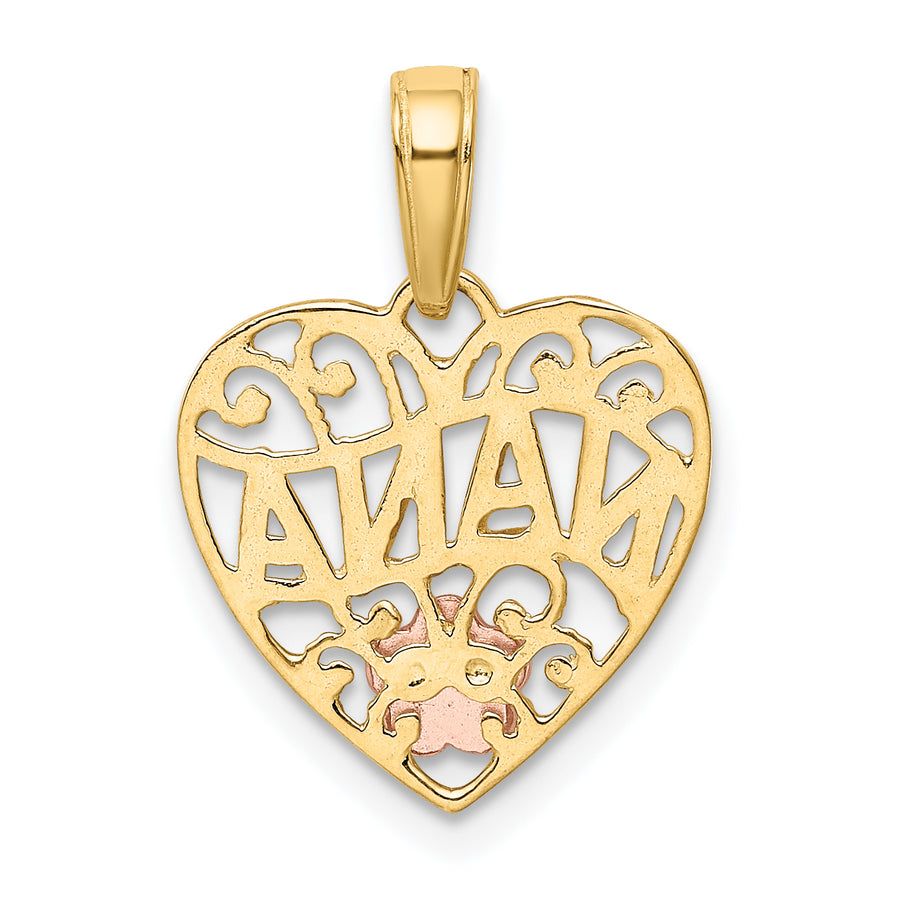 Colgante de Corazón para NANA en Oro Bicolor