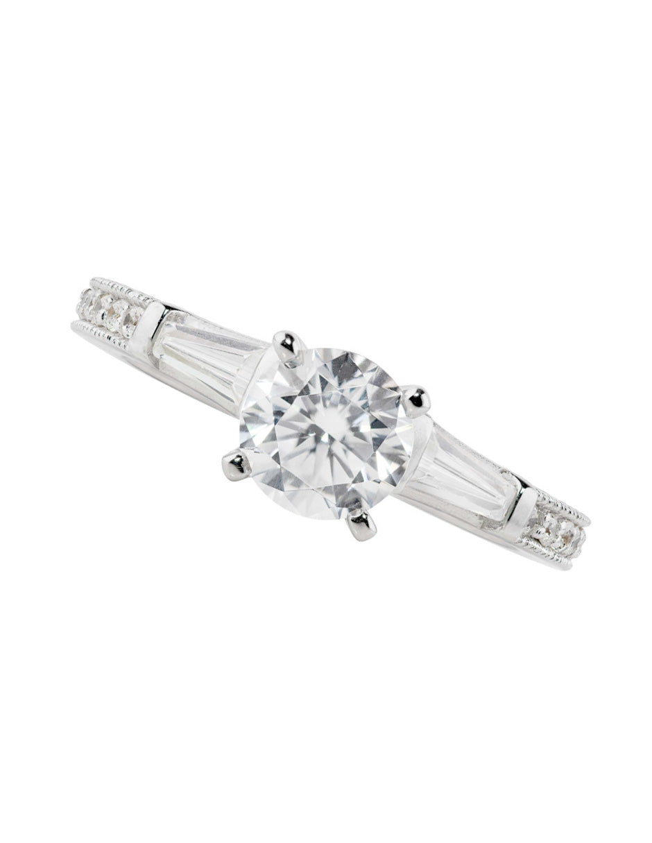ANILLO DE COMPROMISO DE ORO 14K CON DIAMANTE NATURAL 0.5 F SI2 Amore Mio!
