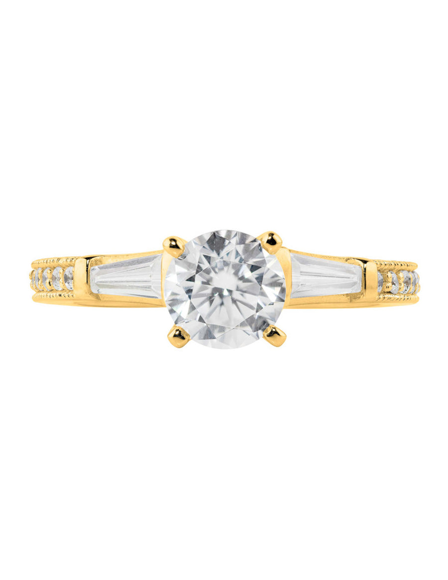 ANILLO DE COMPROMISO DE ORO 14K CON DIAMANTE DE LABORATORIO (SUSTENTABLE) 0.53 E VVS2 IGI