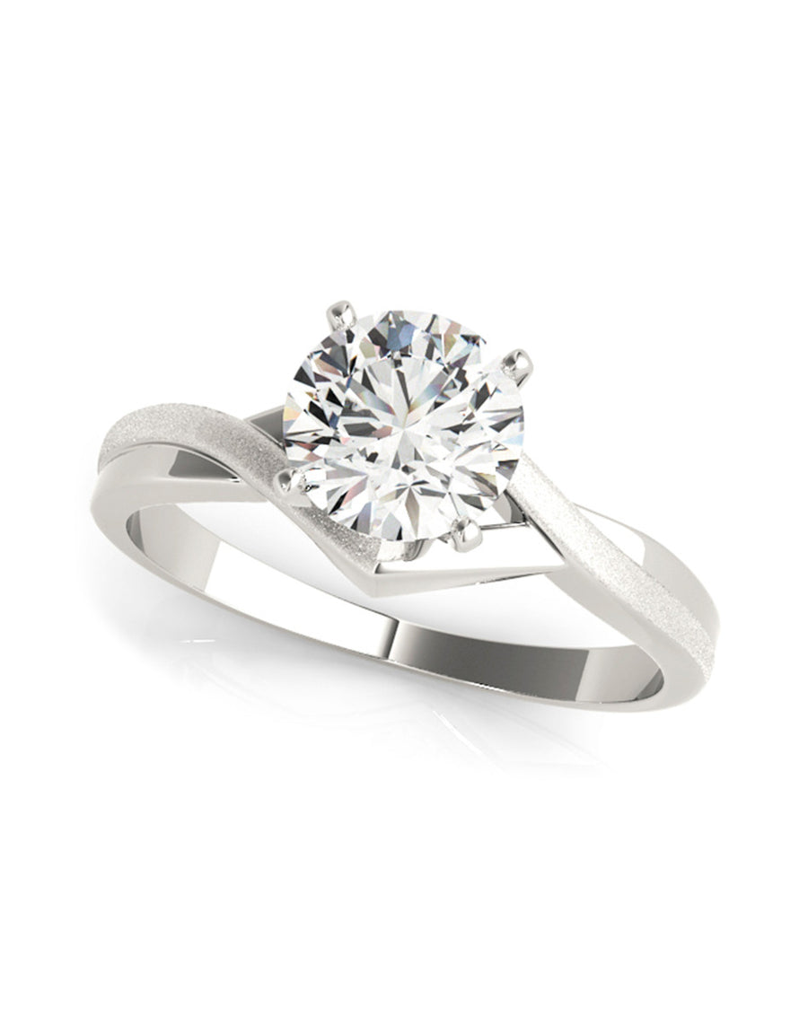 ANILLO DE COMPROMISO DE ORO 14K CON DIAMANTE NATURAL 1.28 H VS2 Amore Mio!
