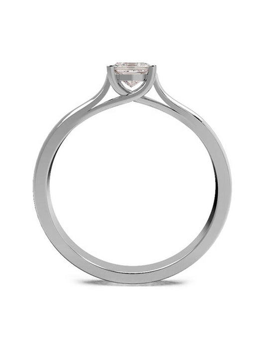 Anillo estilo solitario con diamante de laboratorio princesa 0.21 ct, color D, claridad VVS2