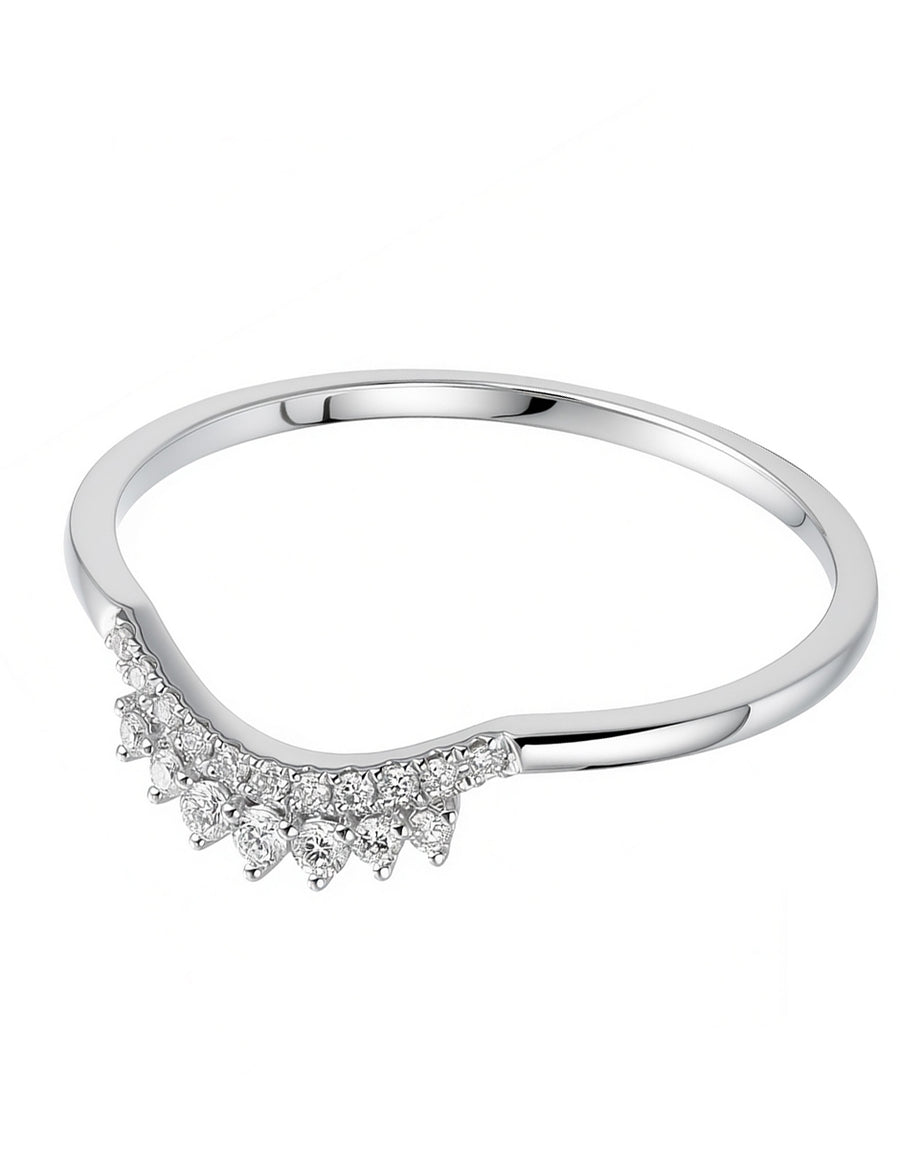 Anillo de Moda con Piedras Laterales