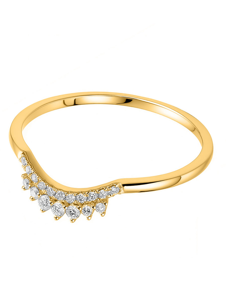 Anillo de Moda con Piedras Laterales