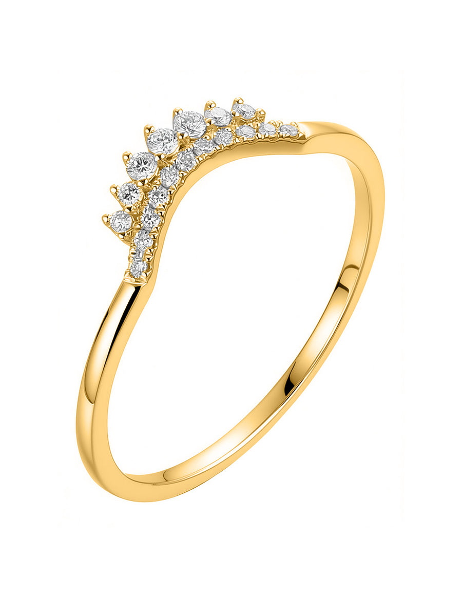 Anillo de Moda con Piedras Laterales