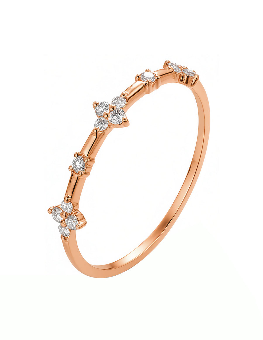 Anillo de Moda con Piedras Laterales