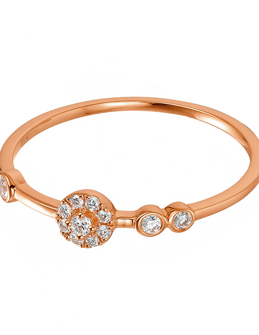 Anillo de Moda con Piedras Laterales