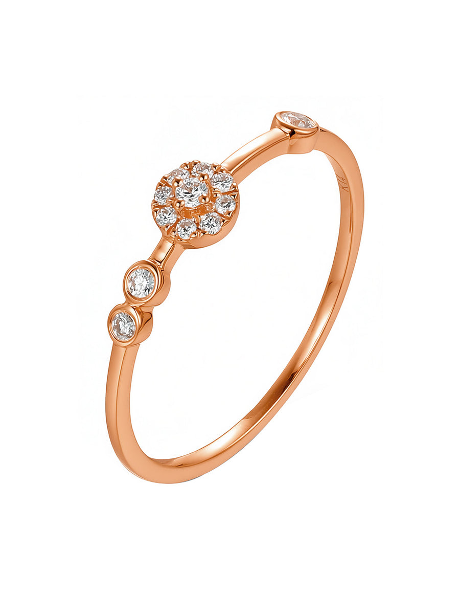 Anillo de Moda con Piedras Laterales