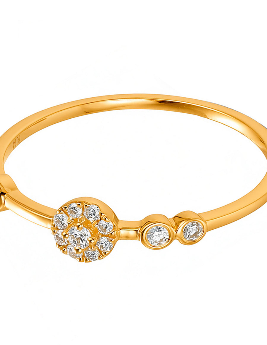 Anillo de Moda con Piedras Laterales