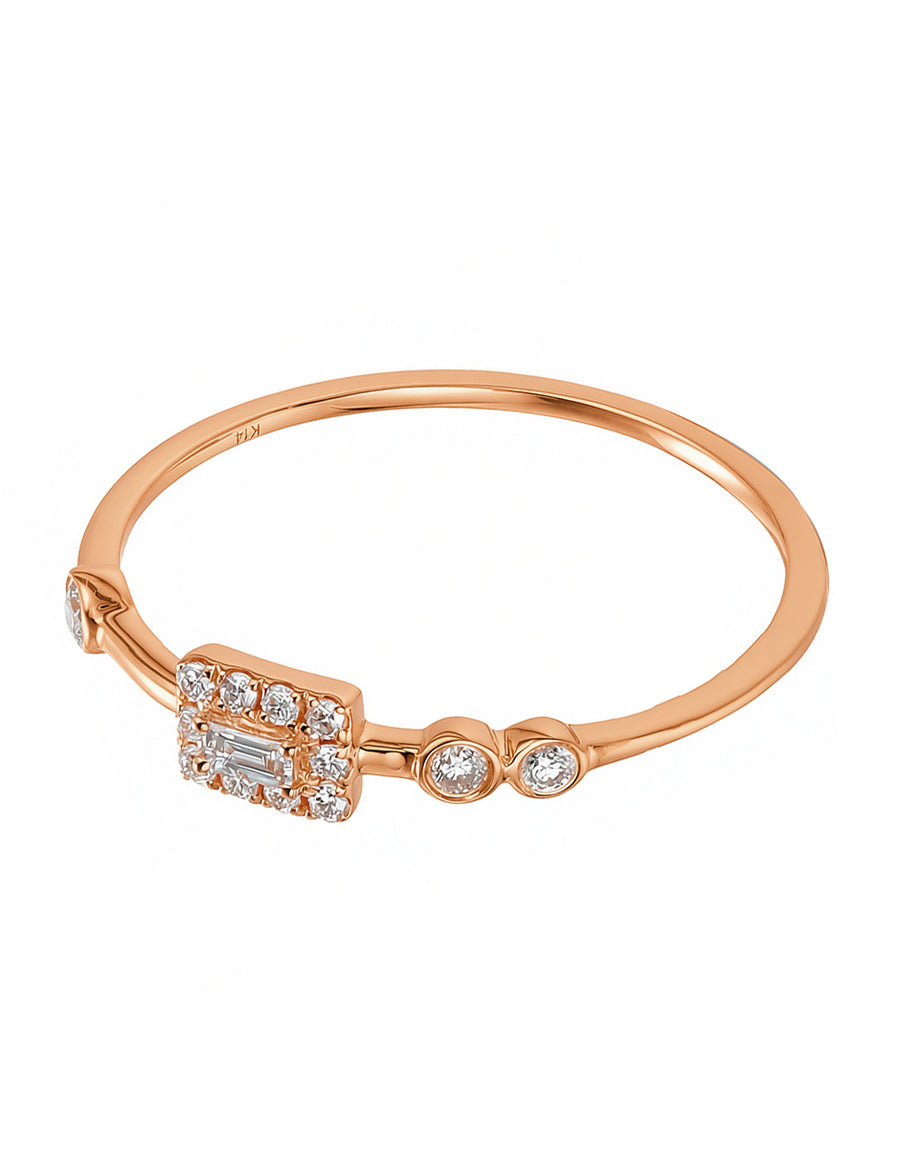 Anillo de Moda con Piedras Laterales