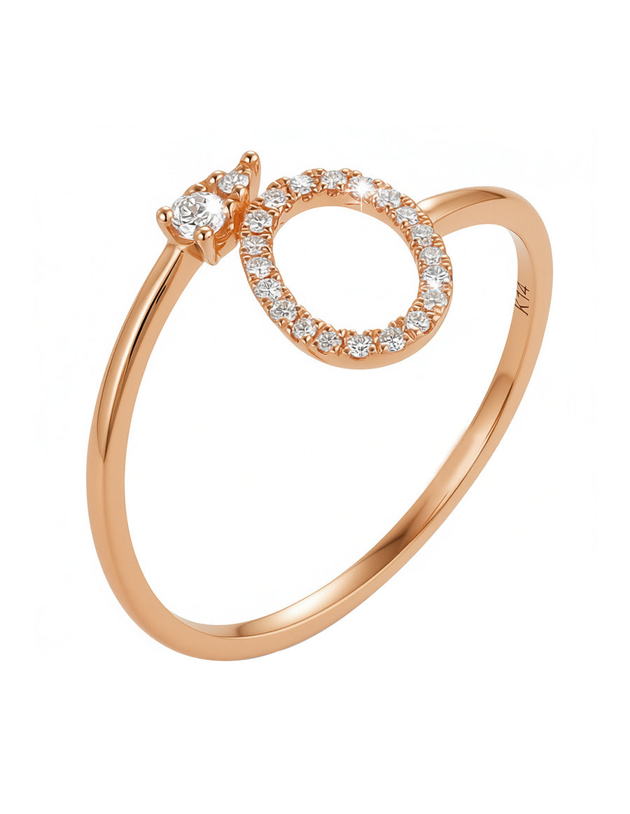 Anillo de Moda con Piedras Laterales