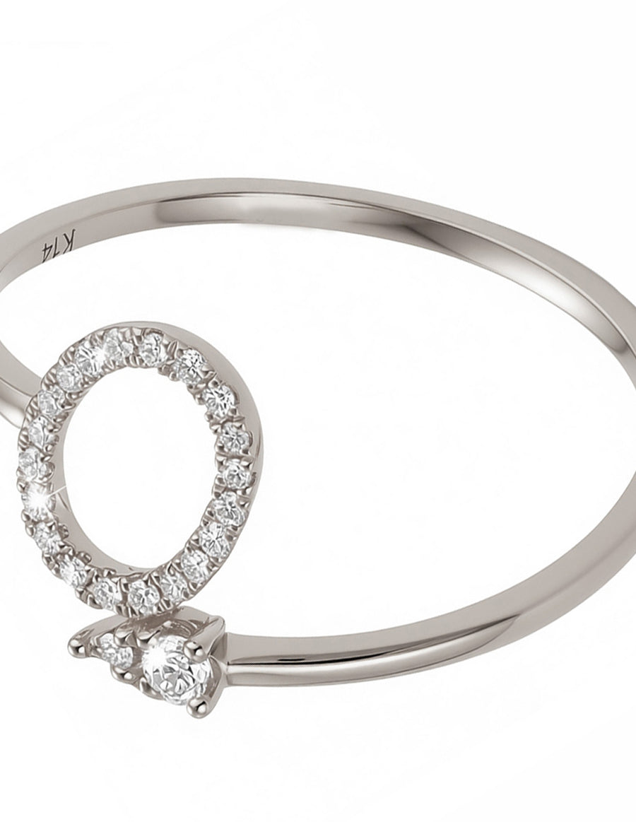 Anillo de Moda con Piedras Laterales