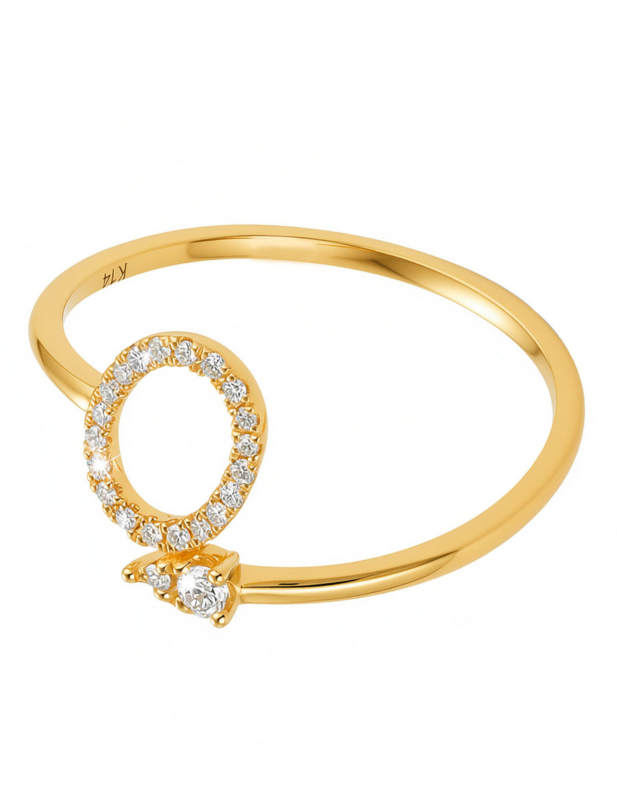 Anillo de Moda con Piedras Laterales